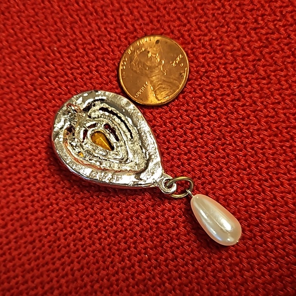 8 piece rhinestone faux pearl jeweled brooches barrette needing backs Repair lot - Picture 11 of 12